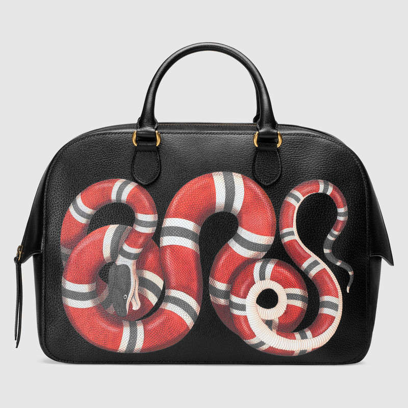 Gucci Kingsnake print leather duffle 450999 DUAAT 1058