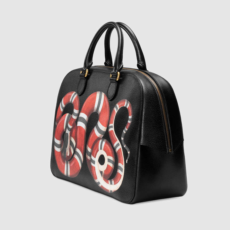 Gucci Kingsnake print leather duffle 450999 DUAAT 1058