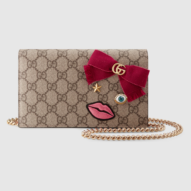 Gucci Mini chain bag with embroidered face 431395 K05SG 8791