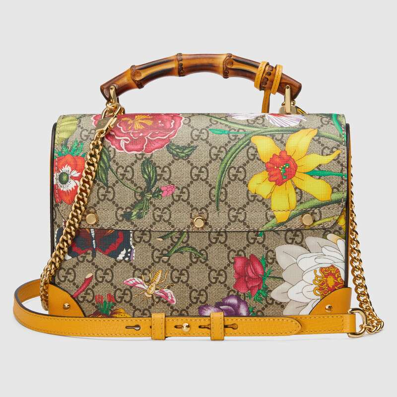 Gucci Padlock GG Flora small bamboo shoulder bag 603221 HV8GC 9782