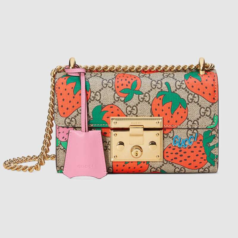 Gucci Padlock GG Strawberry small shoulder bag 409487 G89AG 8483