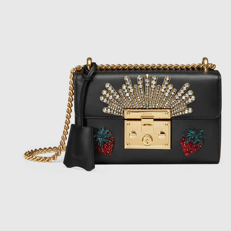 Gucci Padlock embroidered leather shoulder bag 432182 DLX8B 1093