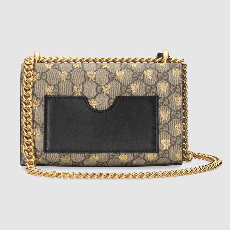 Gucci Padlock small GG bees shoulder bag 409487 9F26G 8319