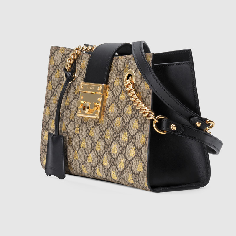 Gucci Padlock small GG bees shoulder bag 498156 9F26G 8319