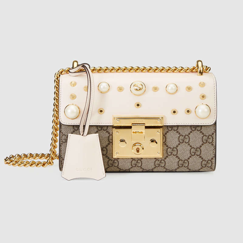 Gucci Padlock studded GG Supreme shoulder bag 432182 K8K3G 8391