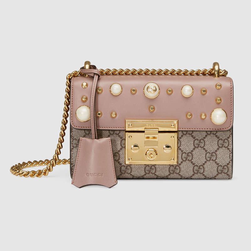 Gucci Padlock studded GG Supreme shoulder bag 432182 K8K3G 8392