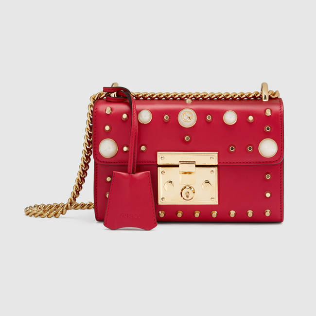 Gucci Padlock studded leather shoulder bag 432182 DLXDG 6491