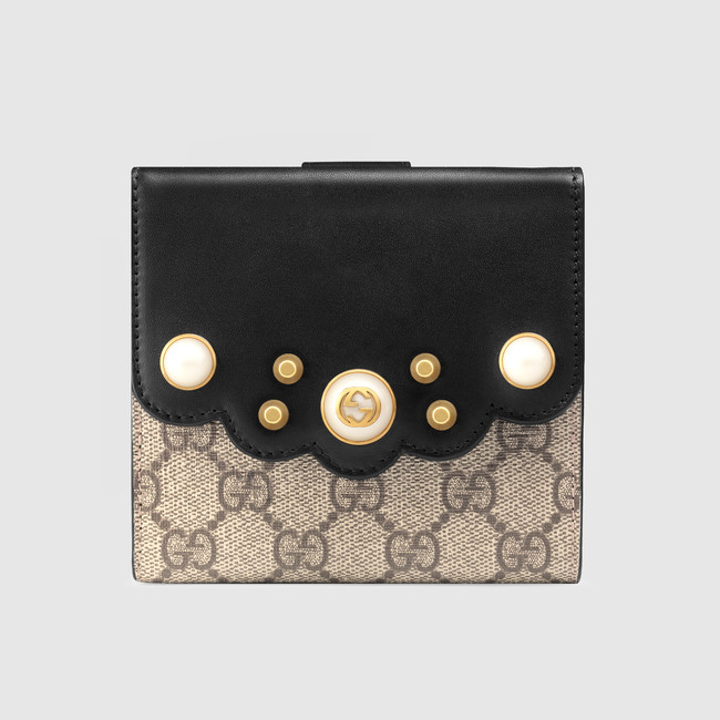 Gucci Peony GG Supreme french flap wallet 431480 KHNKT 9769