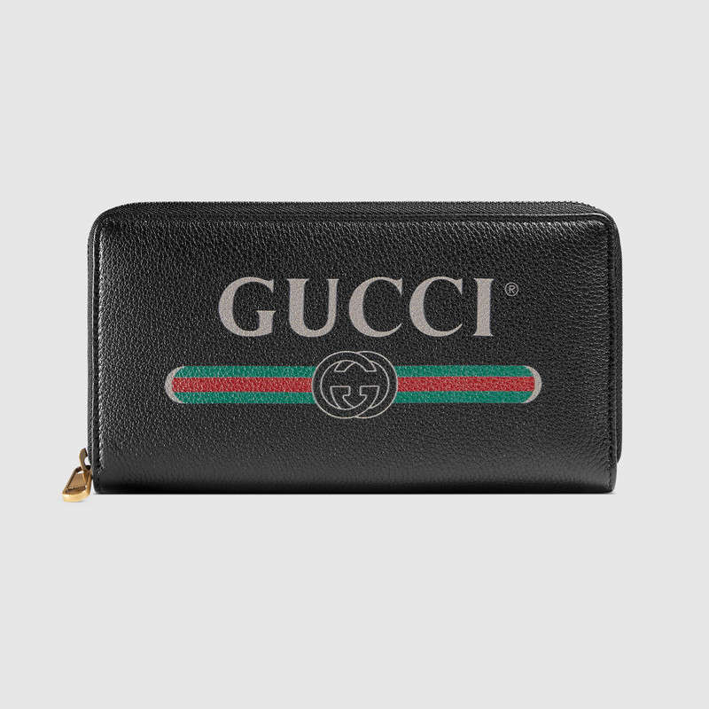 Gucci Print leather zip around wallet 496317 0GCAT 8163