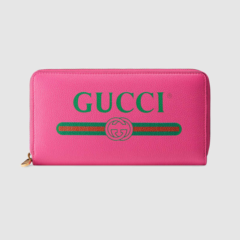 Gucci Print leather zip around wallet 496317 0GCAT 8840