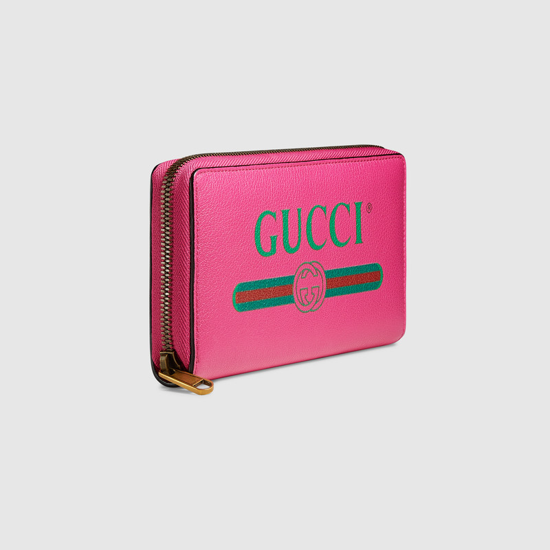 Gucci Print leather zip around wallet 496317 0GCAT 8840