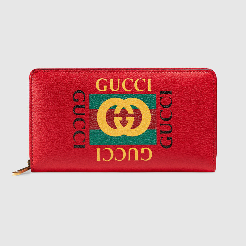 Gucci Print leather zip around wallet 496317 0GDAT 6461