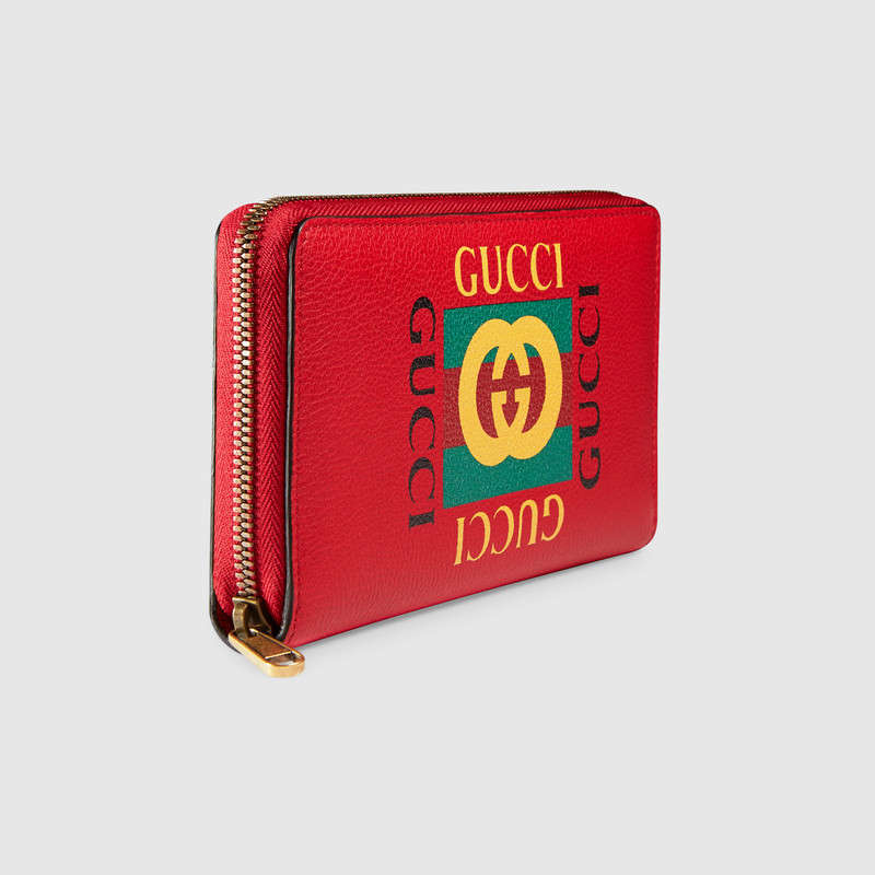 Gucci Print leather zip around wallet 496317 0GDAT 6461