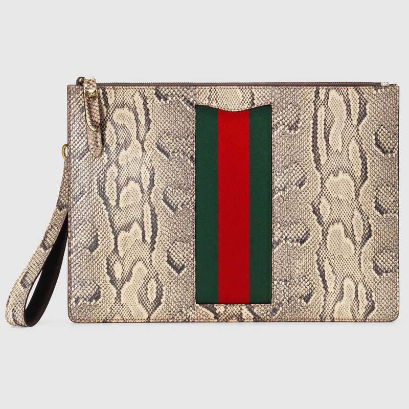 Gucci Python men bag with Web 433665 LRO1T 9385