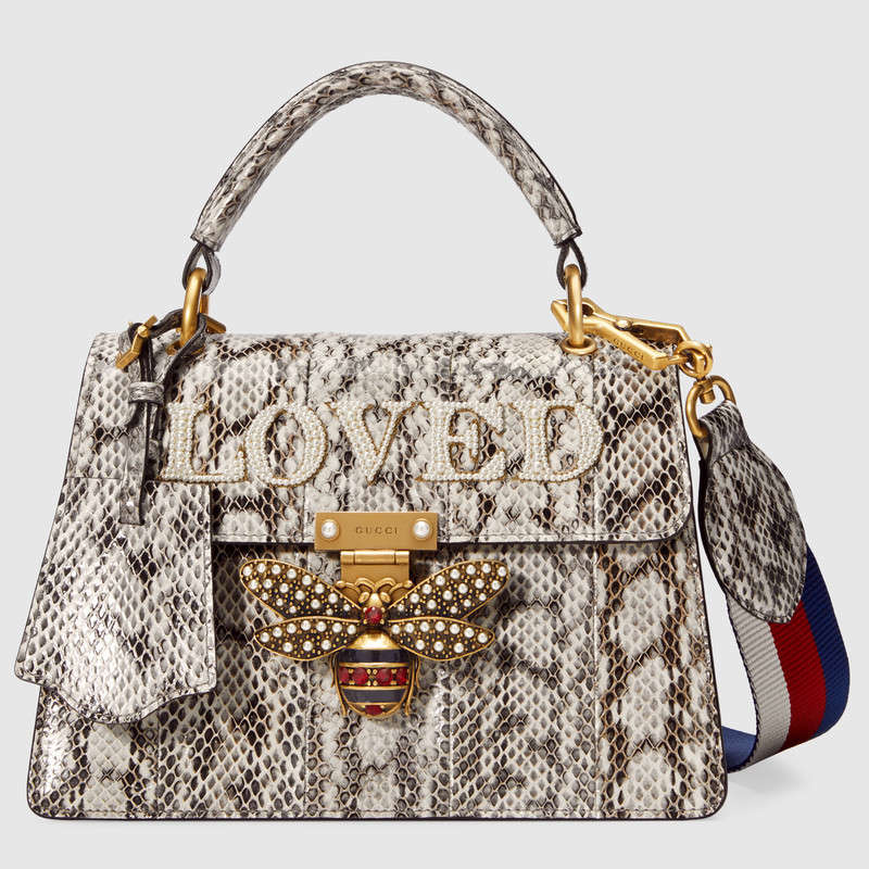 Gucci Queen Margaret small snakeskin top handle bag 476541 LOOVT 9575