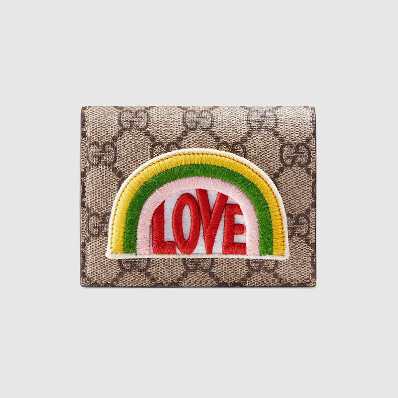 Gucci Rainbow soft GG Supreme card case 476412 K9G2G 9789