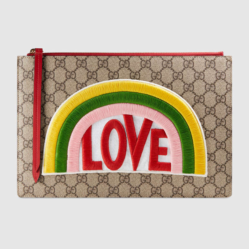 Gucci Rainbow soft GG Supreme pouch 476411 K9G2G 9789