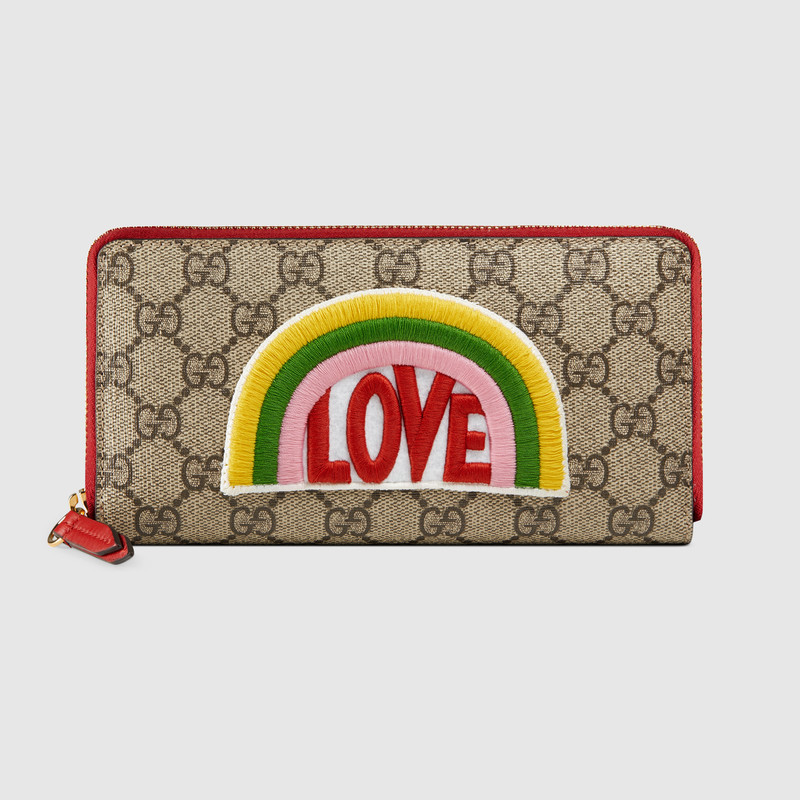 Gucci Rainbow soft GG Supreme zip around wallet 476413 K9G2G 9789