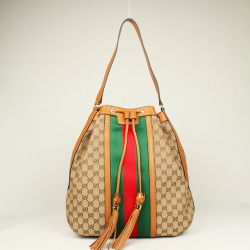 Gucci Rania Drawstring Shoulder Bag 309622 Apricot