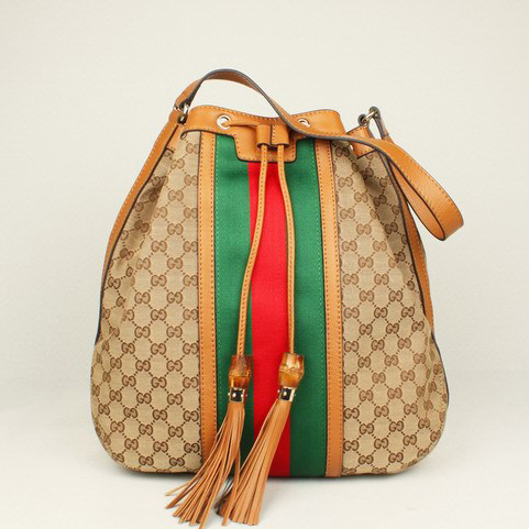 Gucci Rania Drawstring Shoulder Bag 309622 Apricot