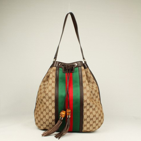 Gucci Rania Drawstring Shoulder Bag 309622 Brown