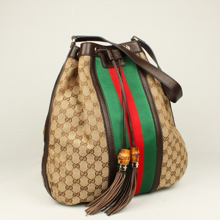 Gucci Rania Drawstring Shoulder Bag 309622 Brown