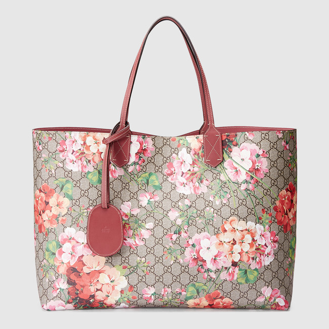 Gucci Reversible GG Blooms leather tote 368571 CU710 8693