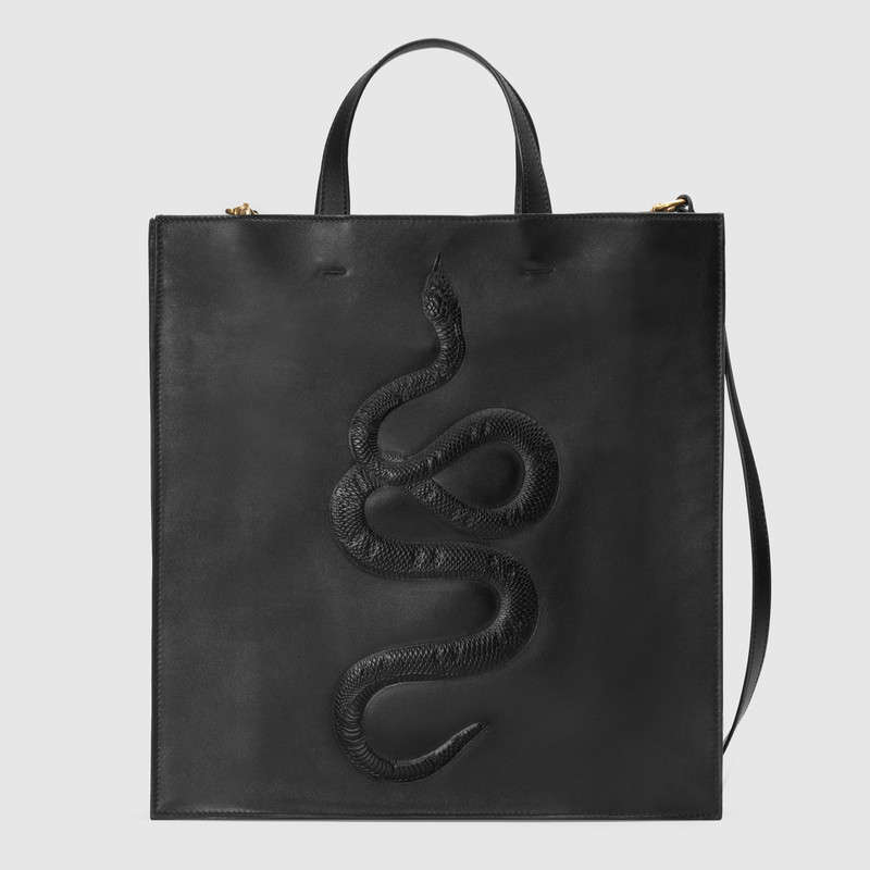 Gucci Snake embossed leather soft tote 450950 DSVHT 1000