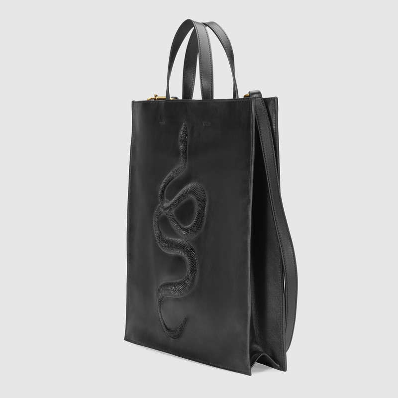 Gucci Snake embossed leather soft tote 450950 DSVHT 1000