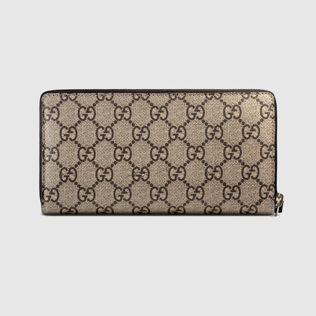 Gucci Snake print GG Supreme zip around wallet 451273 K561N 8666