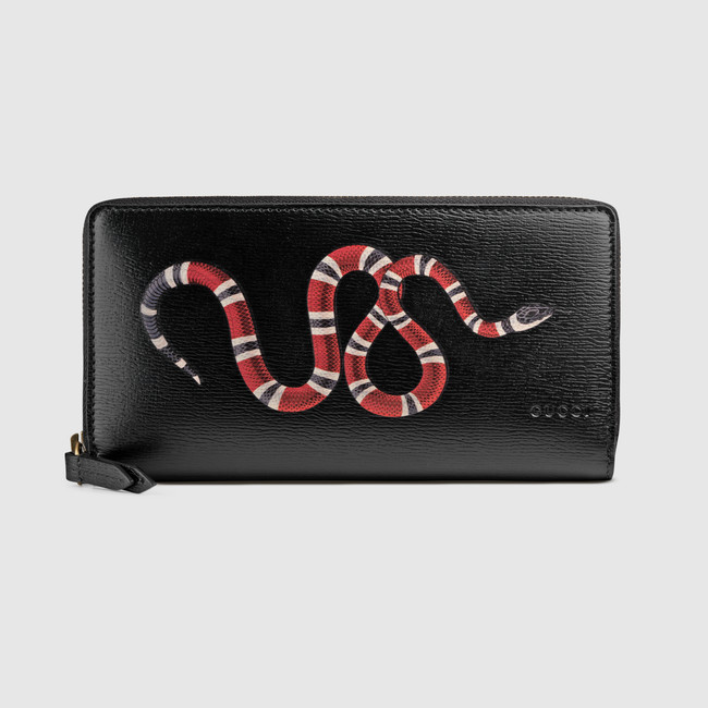 Gucci Snake print leather zip around wallet 451273 DUQ1T 1058