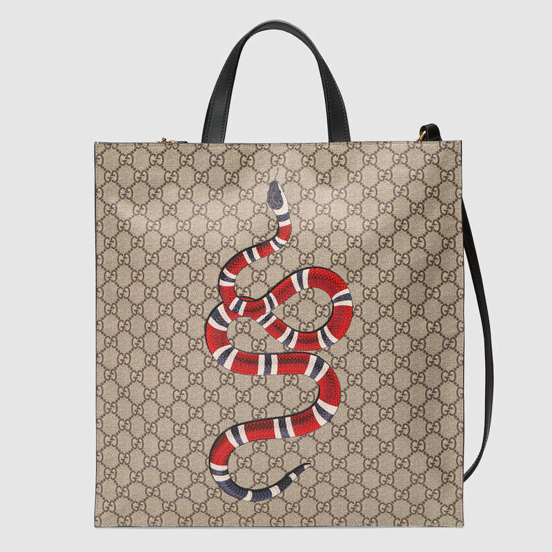 Gucci Snake print soft GG Supreme tote 450950 K5M1T 8666