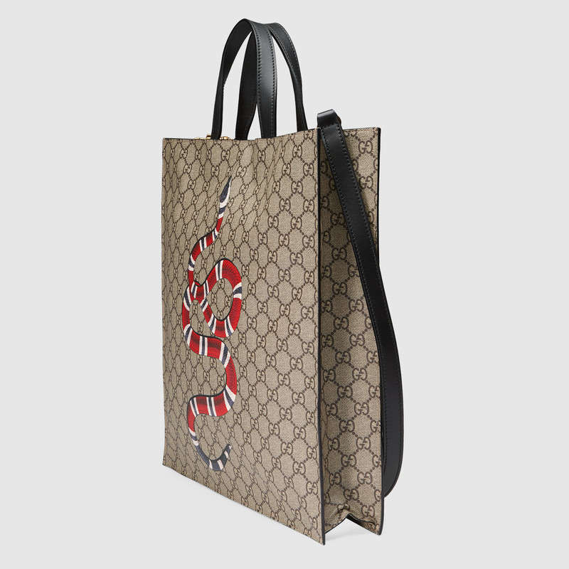 Gucci Snake print soft GG Supreme tote 450950 K5M1T 8666