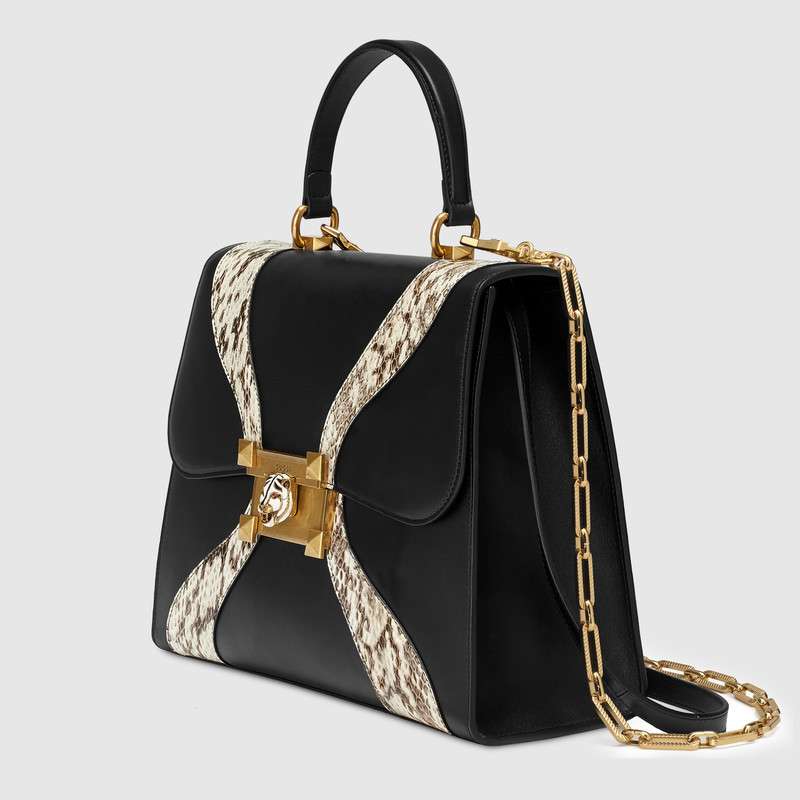 Gucci Snakeskin medium top handle bag 476435 DVUNX 8220