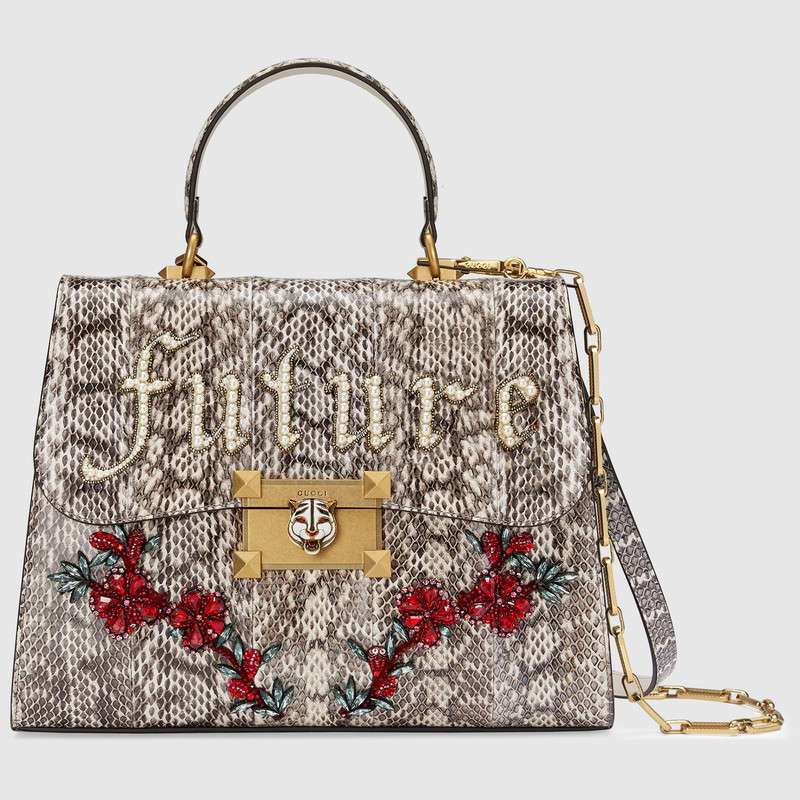 Gucci Snakeskin medium top handle bag 476435 LOOWX 9576