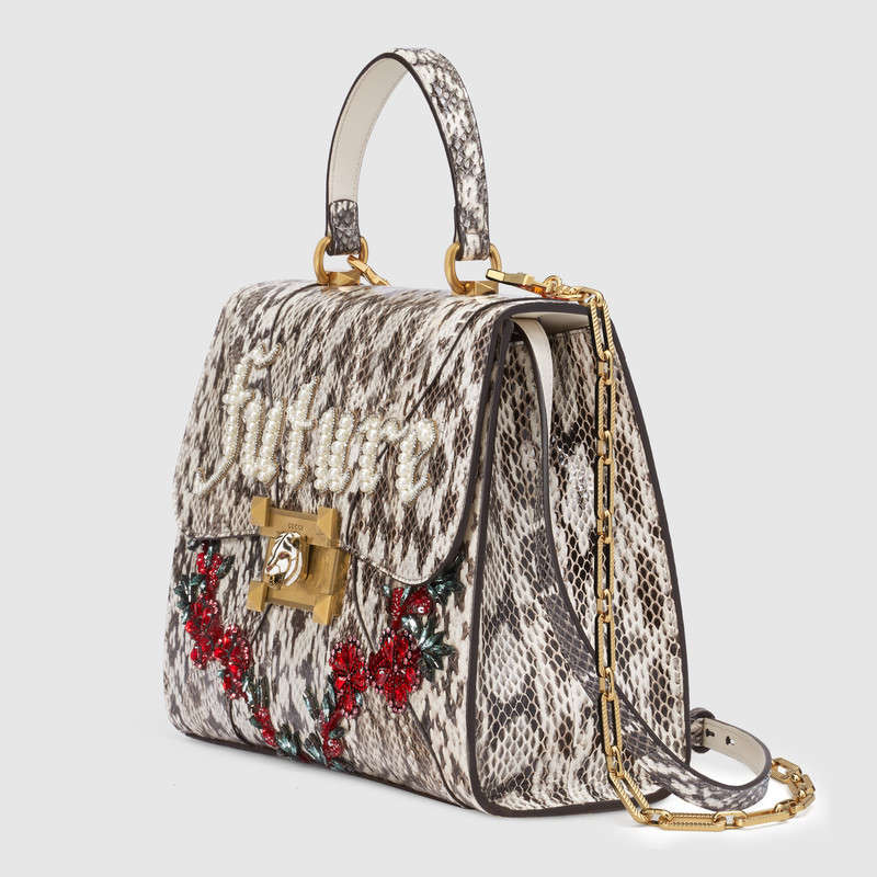 Gucci Snakeskin medium top handle bag 476435 LOOWX 9576