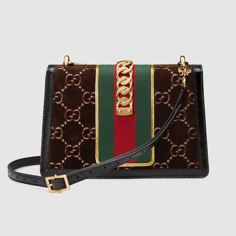 Gucci Sylvie GG velvet small shoulder bag 524405 9JTEG 2068