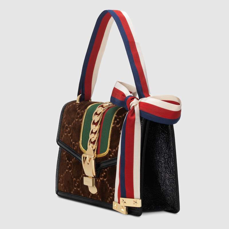 Gucci Sylvie GG velvet small shoulder bag 524405 9JTEG 2068