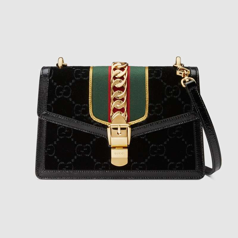 Gucci Sylvie GG velvet small shoulder bag 524405 9JTEG 8711