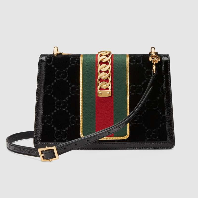 Gucci Sylvie GG velvet small shoulder bag 524405 9JTEG 8711