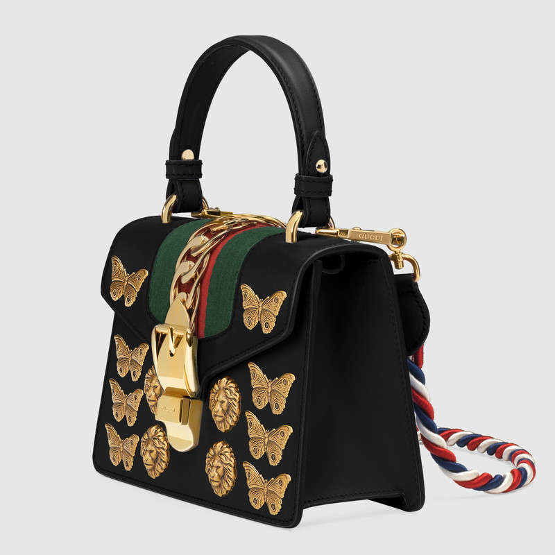 Gucci Sylvie animal studs leather mini bag 470270 D4ZAX 8015