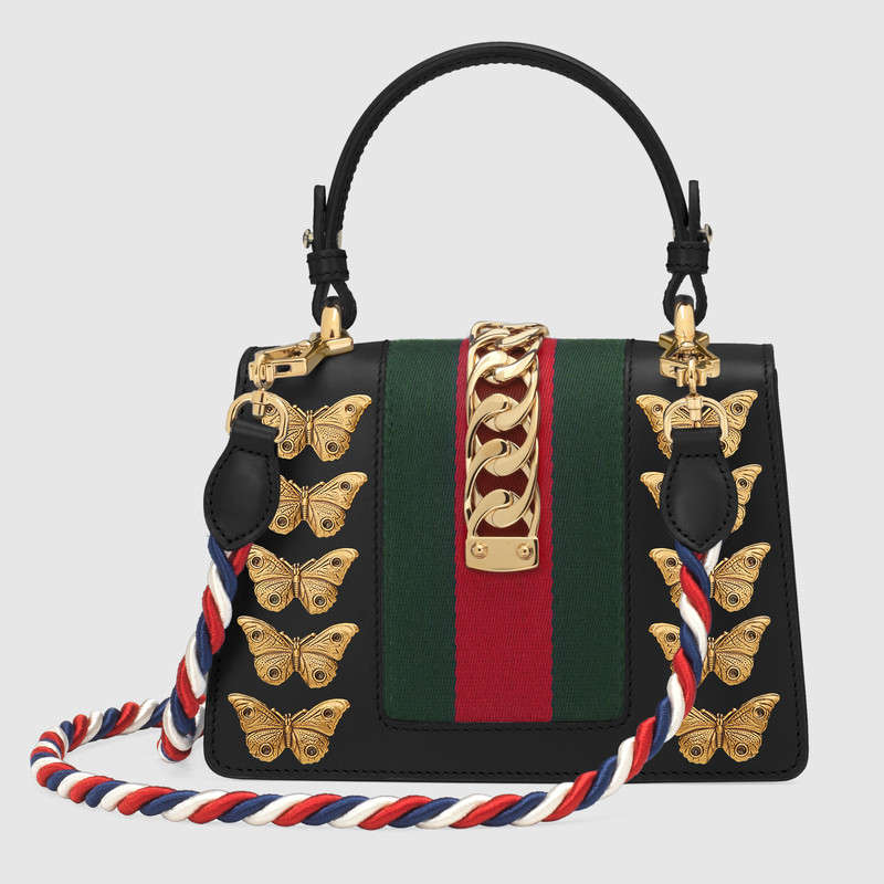 Gucci Sylvie animal studs leather mini bag 470270 D4ZAX 8015