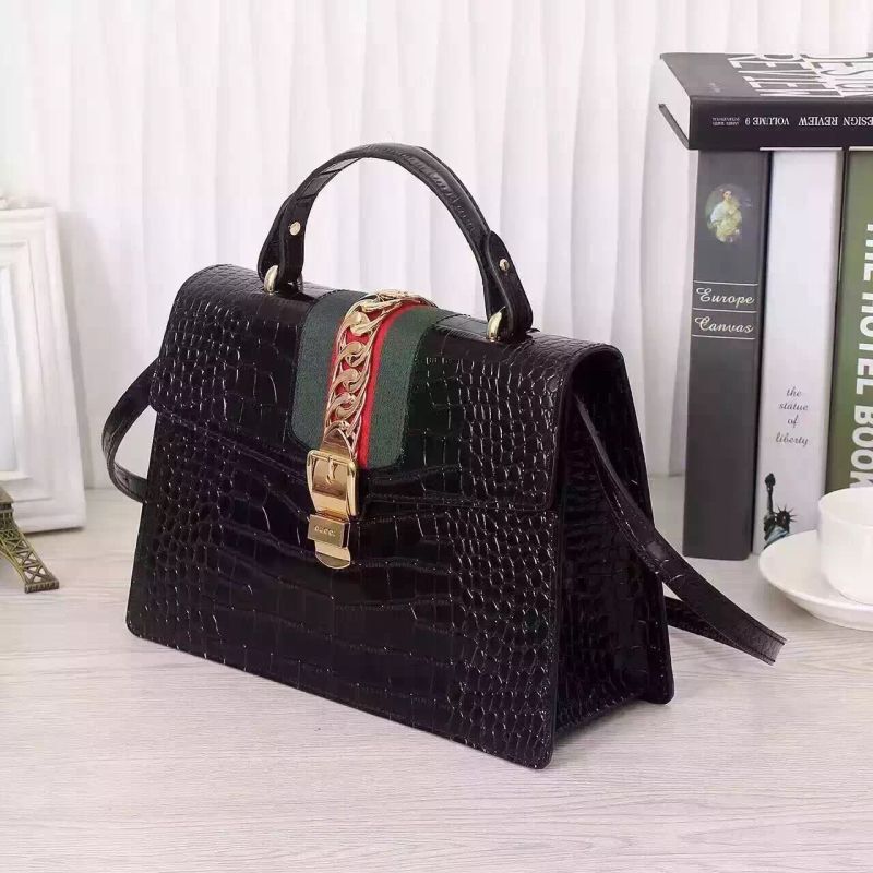 Gucci Sylvie crocodile top handle bag 431665 DVU0G 1000