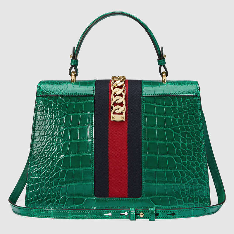 Gucci Sylvie crocodile top handle bag 431665 EV4CG 3160