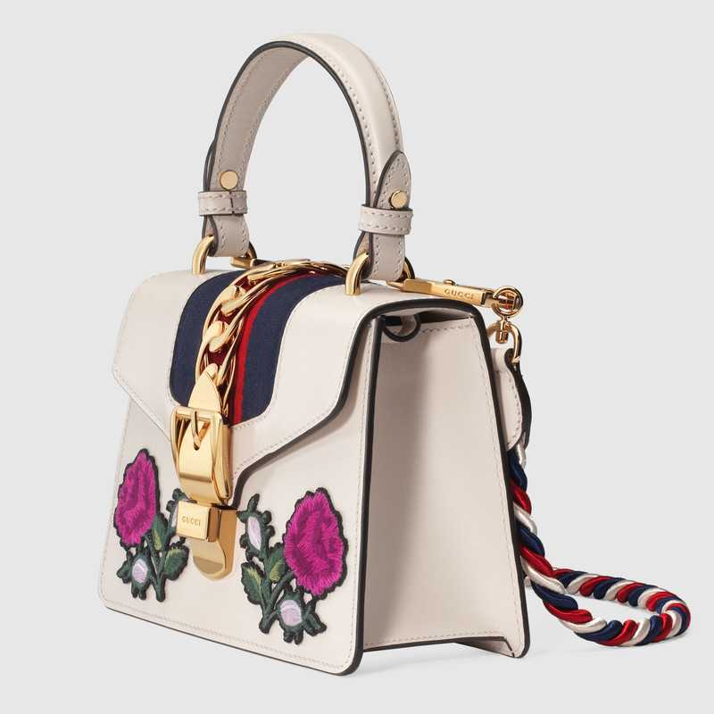 Gucci Sylvie embroidered mini bag 470270 D4ZSG 8614