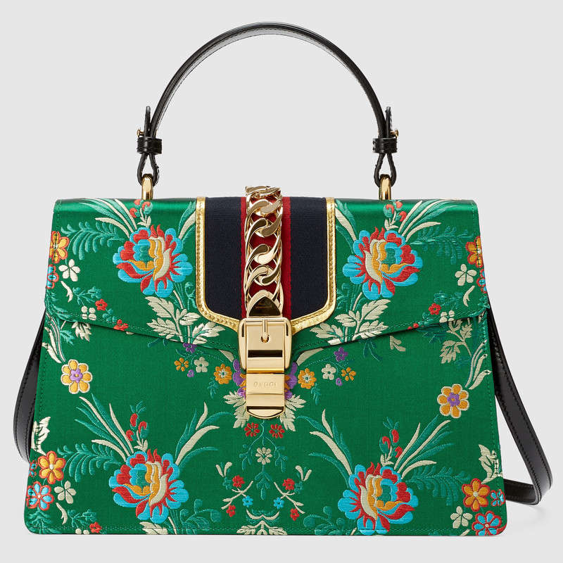 Gucci Sylvie floral jacquard top handle bag 431665 K9TIG 8072