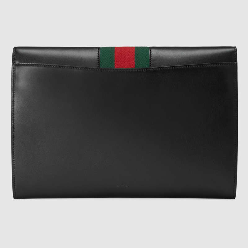 Gucci Sylvie leather maxi clutch 477630 DRWNG 1060