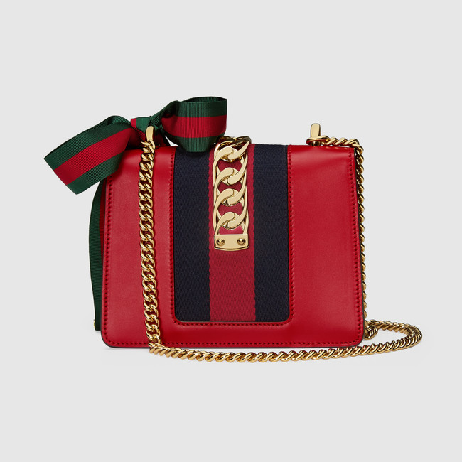 Gucci Sylvie leather mini chain bag 431666 CVLEG 8604