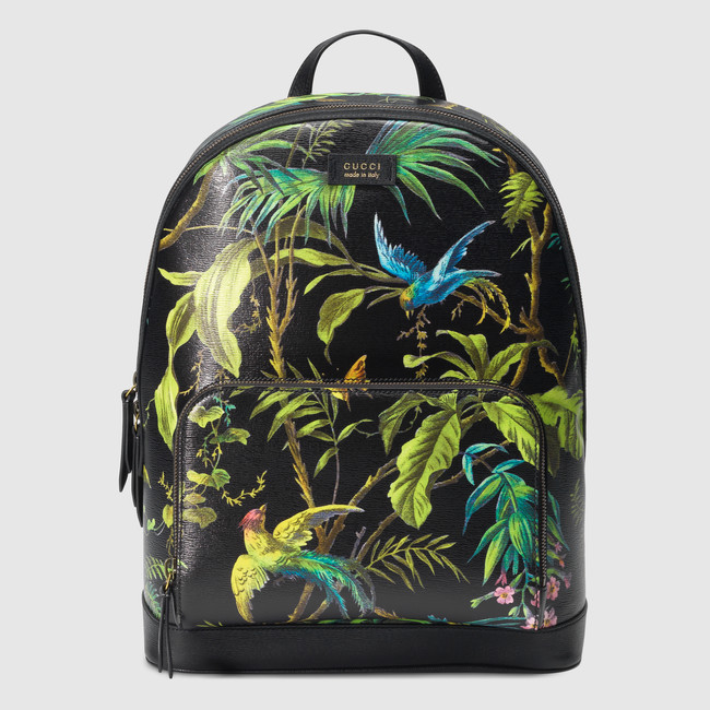 Gucci Tropical print leather backpack 406370 DLP2T 3161