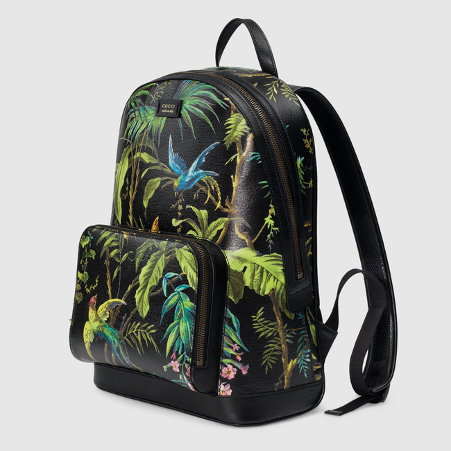 Gucci Tropical print leather backpack 406370 DLP2T 3161